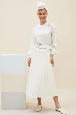 دامن زنانه سفید تیره دفاکتو