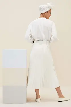 دامن زنانه سفید تیره دفاکتو