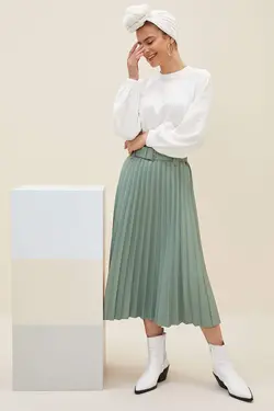 دامن زنانه سبز دفاکتو