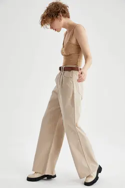 شلوار دمپا گشاد زنانه سفید تیره دفاکتو