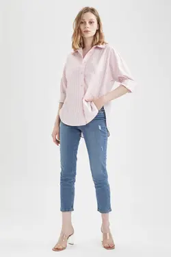 شومیز آستین بلند زنانه صورتی دفاکتو