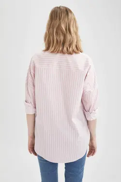 شومیز آستین بلند زنانه صورتی دفاکتو