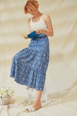 دامن زنانه آبی دفاکتو