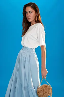 دامن زنانه آبی دفاکتو