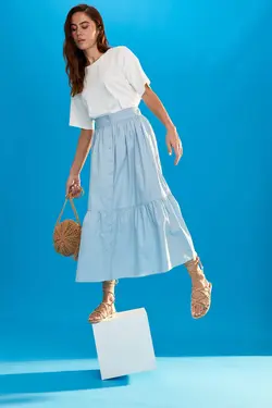 دامن زنانه آبی دفاکتو