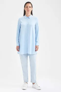 تونیک زنانه آبی دفاکتو