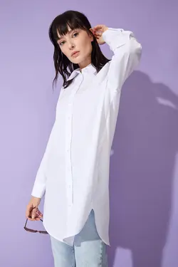 تونیک زنانه سفید تیره دفاکتو