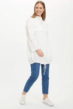 تونیک زنانه سفید تیره دفاکتو