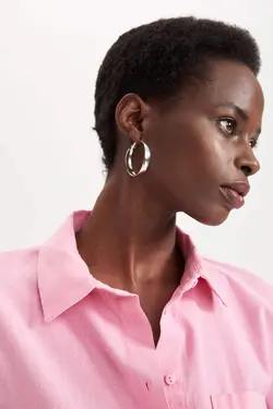 شومیز آستین بلند زنانه صورتی دفاکتو