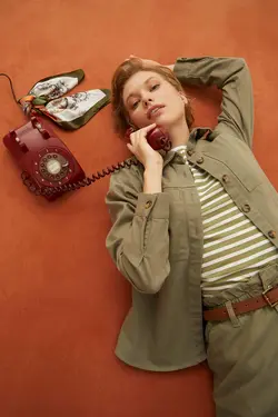 شومیز آستین بلند زنانه سبز دفاکتو