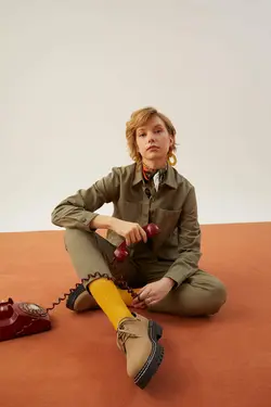 شومیز آستین بلند زنانه سبز دفاکتو