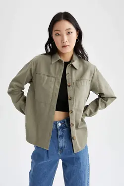 شومیز آستین بلند زنانه سبز دفاکتو