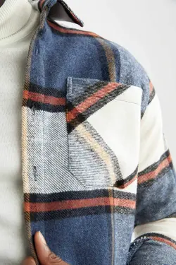 پیراهن آستین بلند مردانه سرمه ای دفاکتو