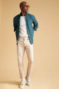 پیراهن آستین بلند مردانه سبز دفاکتو