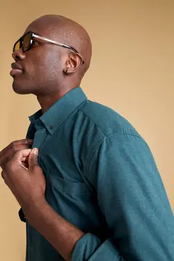 پیراهن آستین بلند مردانه سبز دفاکتو