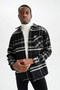 پیراهن آستین بلند مردانه سیاه دفاکتو