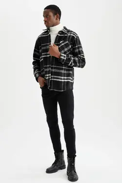 پیراهن آستین بلند مردانه سیاه دفاکتو