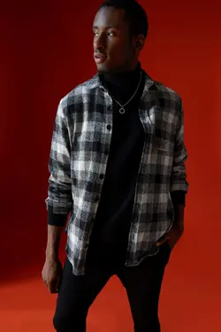 پیراهن آستین بلند مردانه سیاه دفاکتو