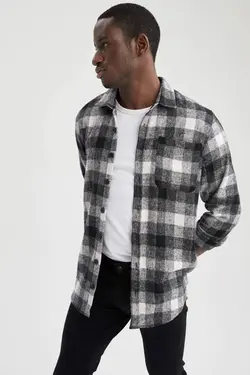 پیراهن آستین بلند مردانه سیاه دفاکتو