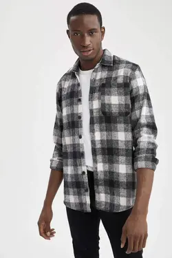 پیراهن آستین بلند مردانه سیاه دفاکتو