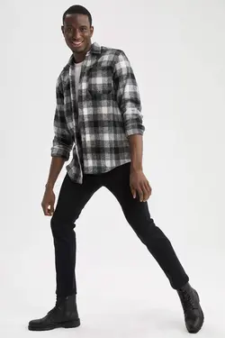 پیراهن آستین بلند مردانه سیاه دفاکتو