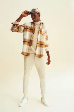 پیراهن آستین بلند مردانه قهوه ای دفاکتو