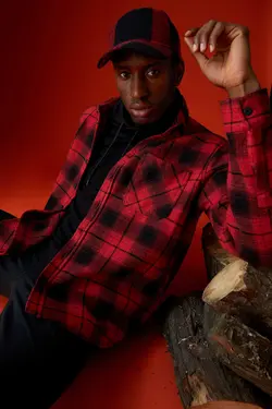 پیراهن آستین بلند مردانه قرمز دفاکتو