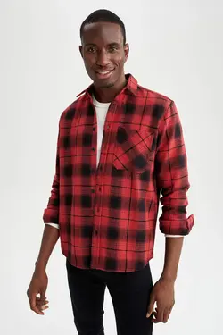 پیراهن آستین بلند مردانه قرمز دفاکتو