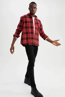 پیراهن آستین بلند مردانه قرمز دفاکتو