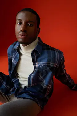 پیراهن آستین بلند مردانه آبی دفاکتو