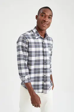 پیراهن آستین بلند مردانه سفید دفاکتو