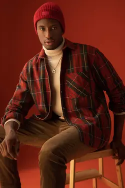 پیراهن آستین بلند مردانه زرشکی دفاکتو