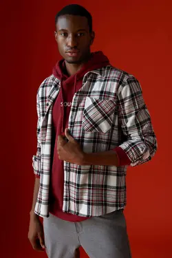 پیراهن آستین بلند مردانه سفید دفاکتو