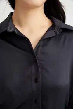 شومیز آستین بلند زنانه سیاه دفاکتو