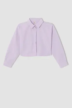 شومیز آستین بلند دخترانه بنفش دفاکتو