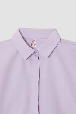 شومیز آستین بلند دخترانه بنفش دفاکتو