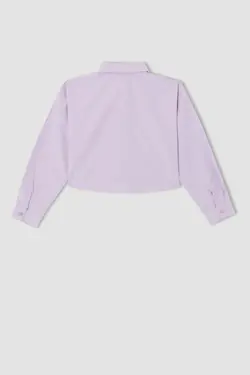 شومیز آستین بلند دخترانه بنفش دفاکتو