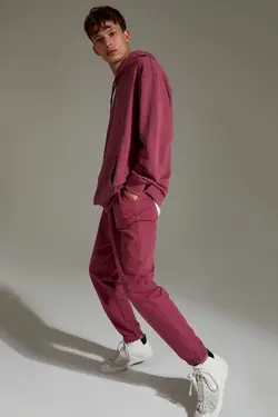 شلوار راحتی جاگر مردانه زرشکی دفاکتو