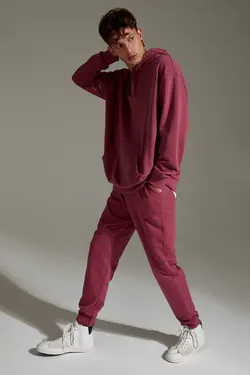 شلوار راحتی جاگر مردانه زرشکی دفاکتو