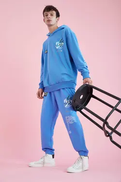 شلوار راحتی جاگر مردانه آبی دفاکتو