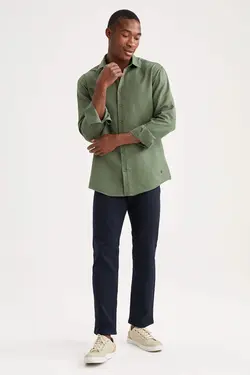 شلوار کتان مردانه نیلی دفاکتو