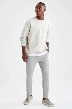 شلوار کتان مردانه خاکستری دفاکتو