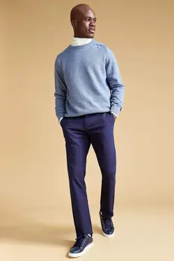 شلوار کتان مردانه سرمه ای دفاکتو