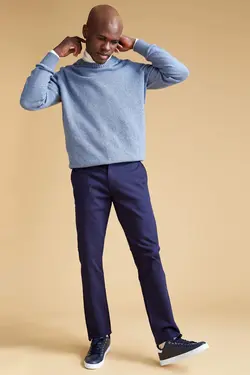 شلوار کتان مردانه سرمه ای دفاکتو