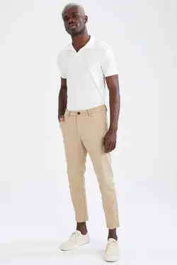 شلوار کتان مردانه بژ دفاکتو