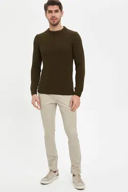 شلوار کتان مردانه بژ دفاکتو