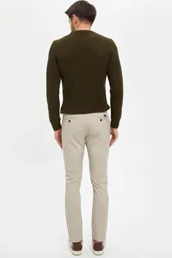 شلوار کتان مردانه بژ دفاکتو