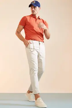 شلوار کتان مردانه سفید تیره دفاکتو