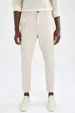 شلوار کتان مردانه سفید تیره دفاکتو