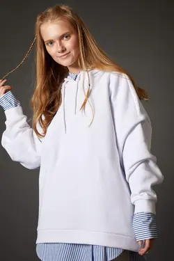 هودی زنانه سفید دفاکتو